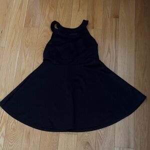 Elegant Black Kids Formal Dress meshed neck line zipper in back